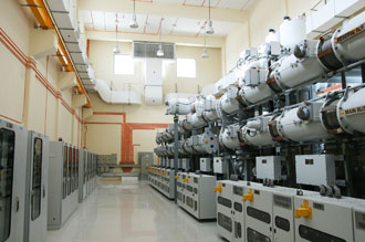 Interior view of a room with technical equipment